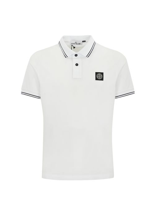 Polo 2200010 in cotone pique White STONE ISLAND | 2200010S0018V1001